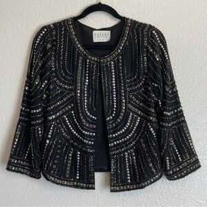 Velvet by Graham & Spencer Embellished Beaded Jacket sz M